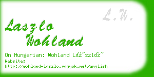 laszlo wohland business card